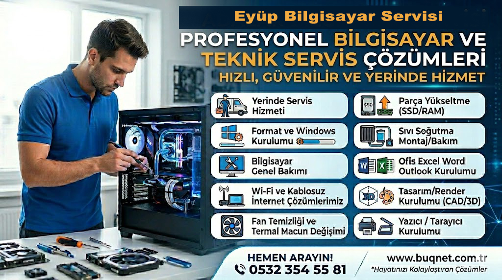Eyüp Bilgisayar Servisi, Bilgisayar Danışmanlık, Bakım Anlaşması, Bilişim Danışmanlık Hizmetleri, Bilgisayar Servisi, Server Hizmeti